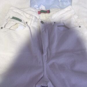 White corduroy emprye pants